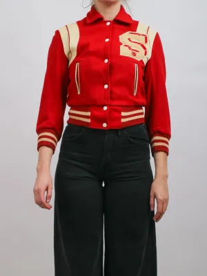 1950s/early 60s Red and White Athletic Bomber Jacket