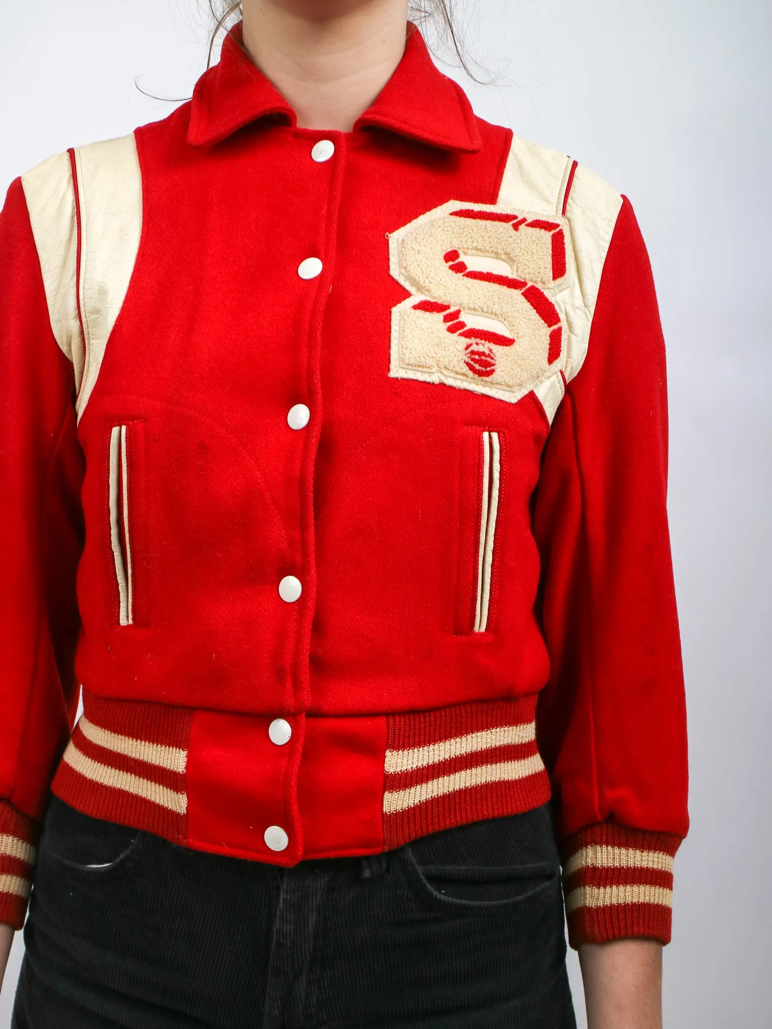 1950s/early 60s Red and White Athletic Bomber Jacket