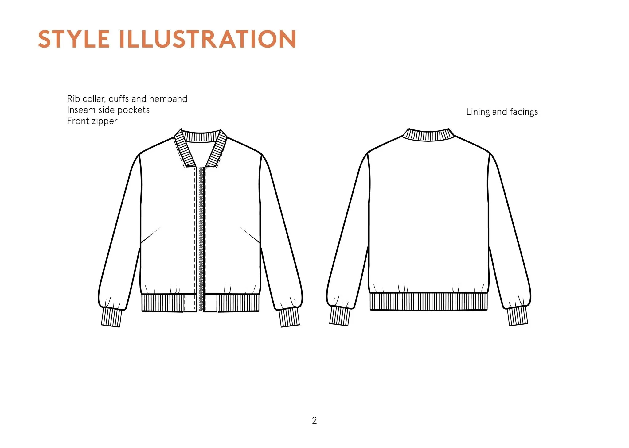 Amelia Bomber Jacket Womens Paper Pattern - Wardrobe by Me