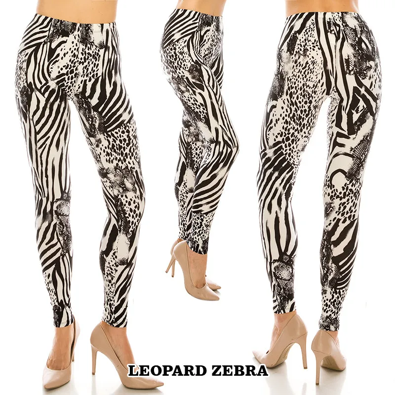 Animal Patterned Ultra Soft Leggings (Regular/Plus Size)