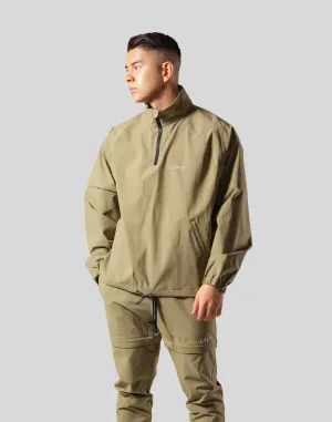 Back Message Half Zip Track Jacket - Olive