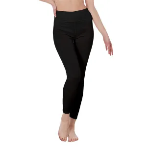 Black Women's High Waist Leggings | Side Stitch Closure