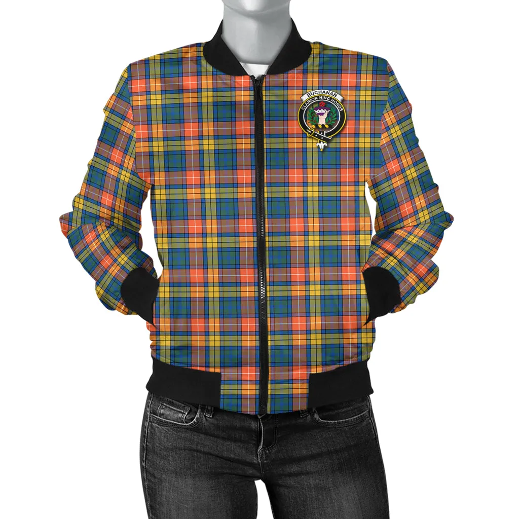 Buchanan Ancient Tartan Bomber Jacket with Family Crest