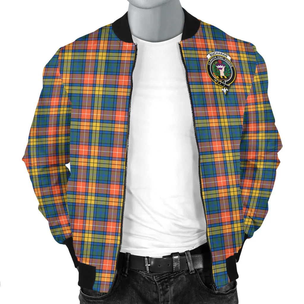 Buchanan Ancient Tartan Bomber Jacket with Family Crest