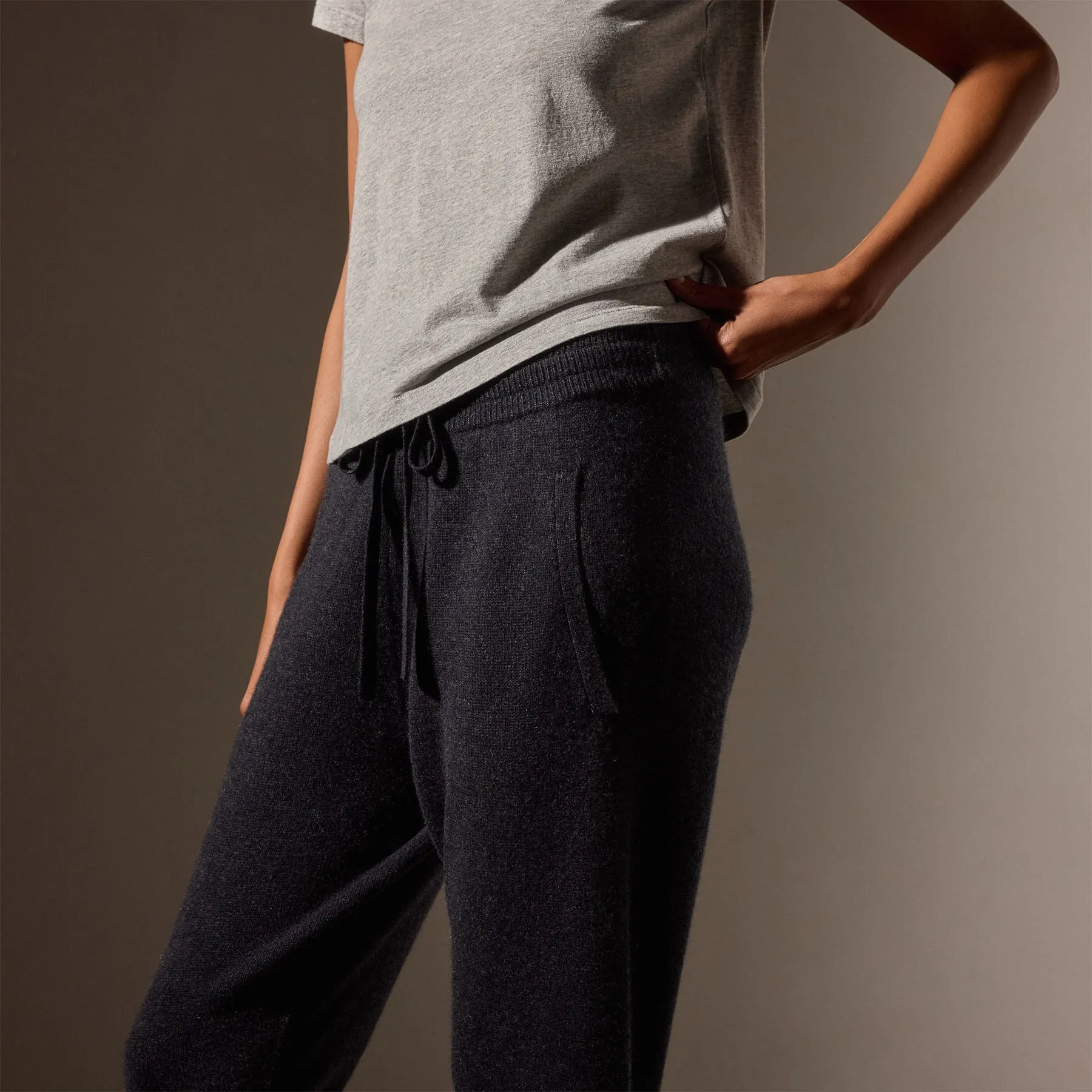 Cashmere Track Pant - Coal