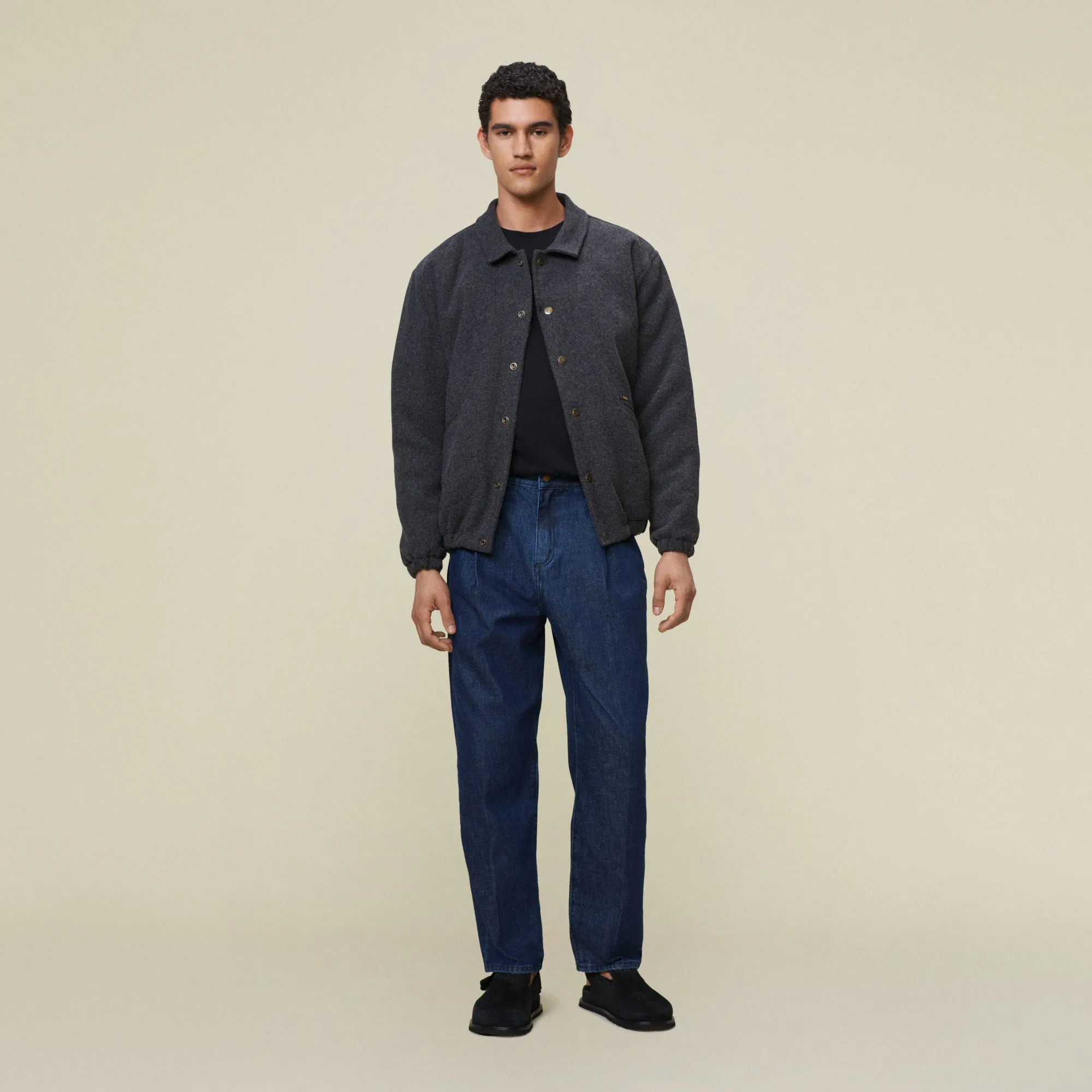 Charlie Grey Wool - Bomber Jacket