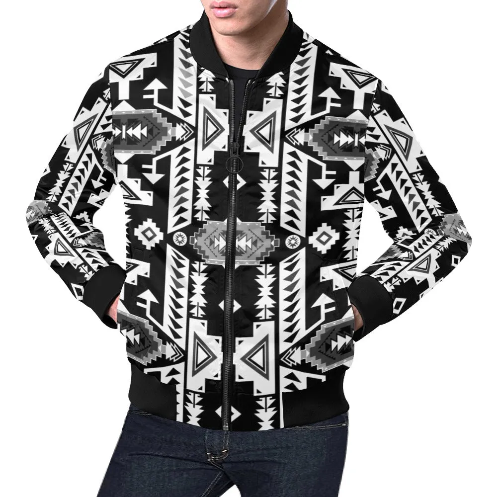 Chiefs Mountain Black and White Bomber Jacket for Men