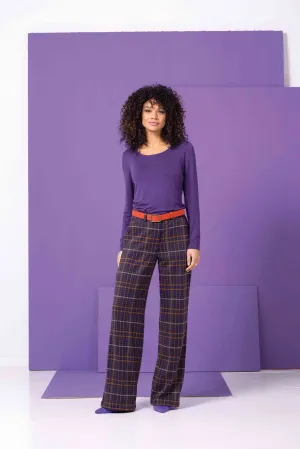 Cloud9 Lola wide leg plum check