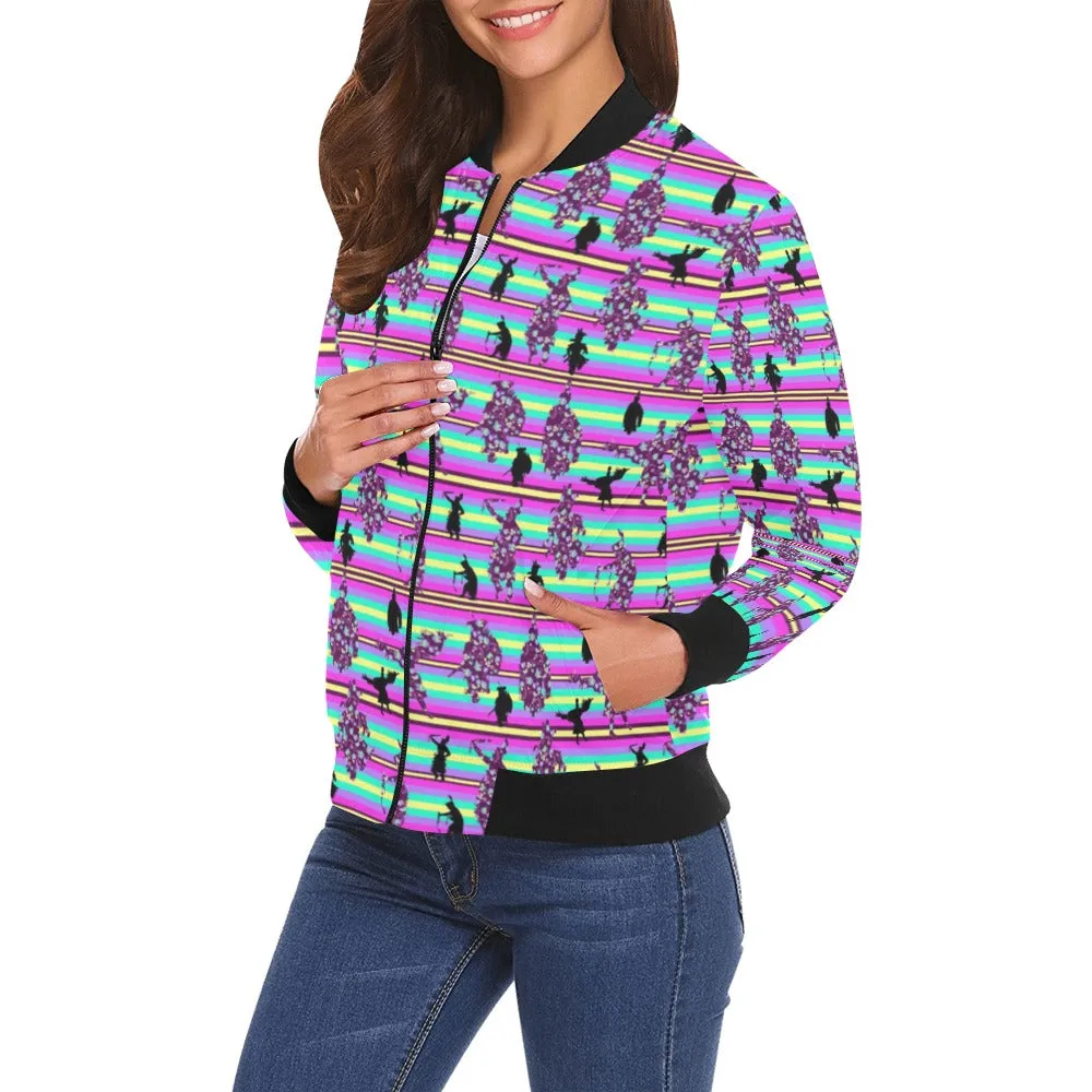 Dancers Floral Contest Bomber Jacket for Women