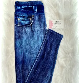 Dark Distressed Denim Look Super SOFT  Full & Capri Leggings OS TC Plus Capris Jeggings Jean rts