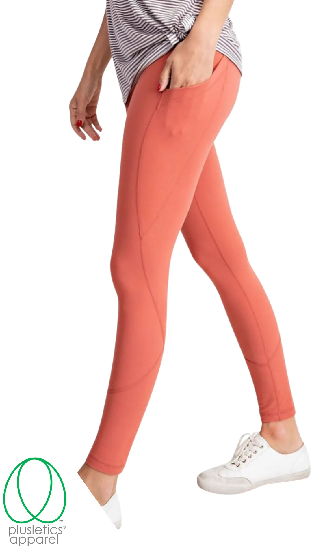 Deep Pockets Leggings - Rustic Coral