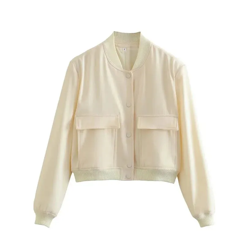 Delta Cropped Bomber Jacket