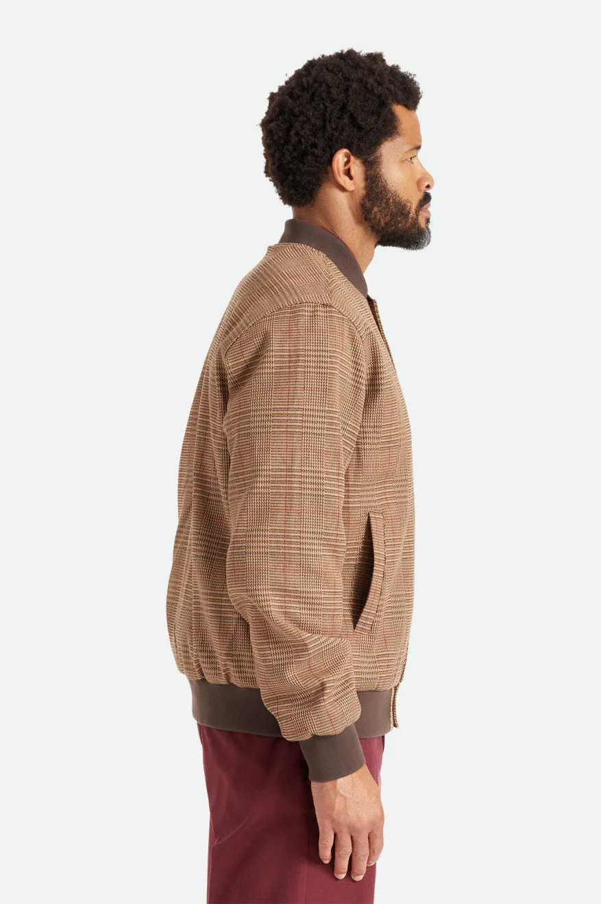 Dillinger Bomber Jacket - Brown Houndstooth