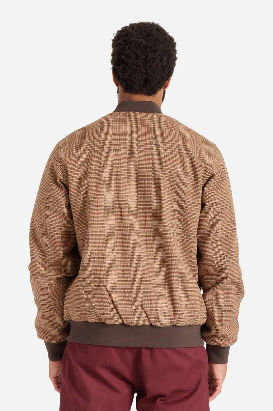 Dillinger Bomber Jacket - Brown Houndstooth