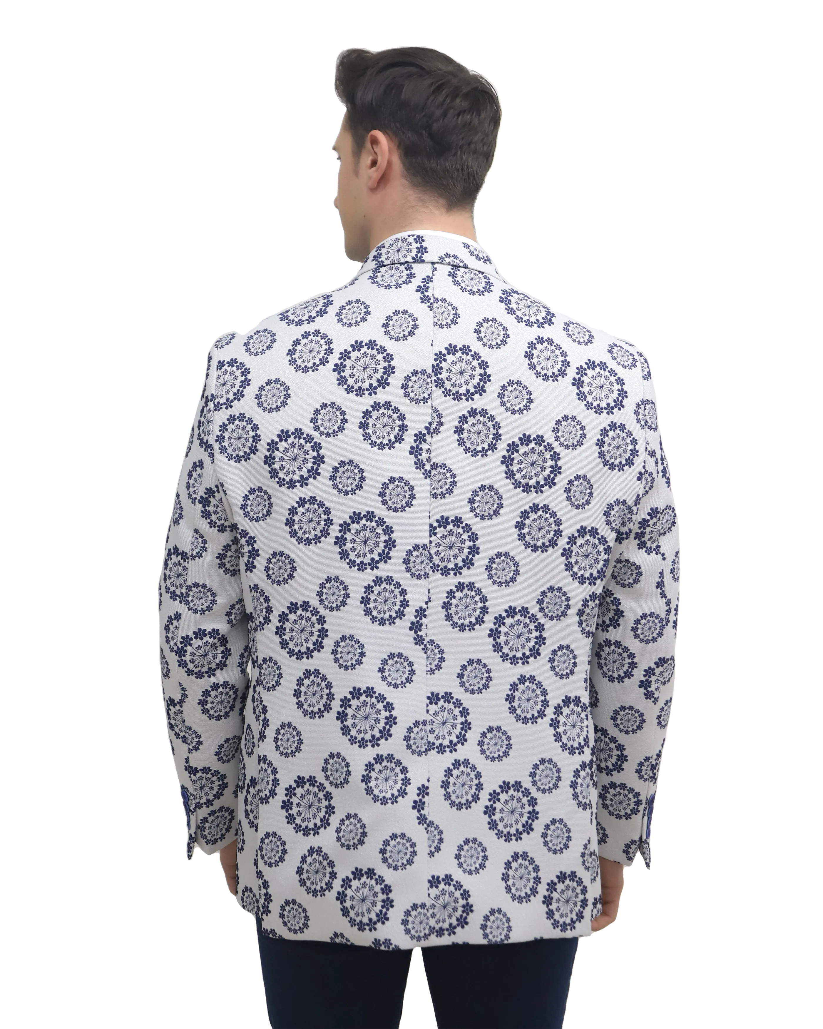 ELIE BALLEH Navy Floral mens blazer jacket