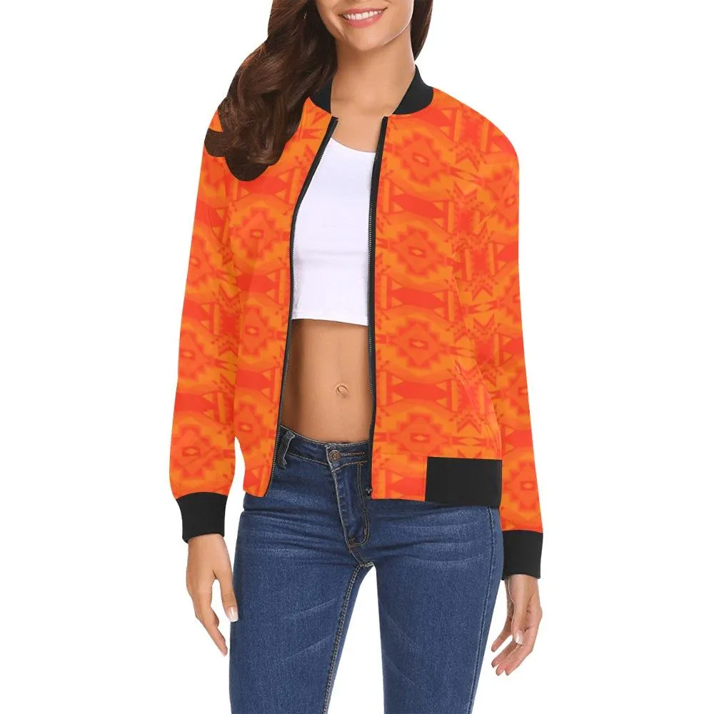 Fancy Orange Bring Them Home Bomber Jacket for Women