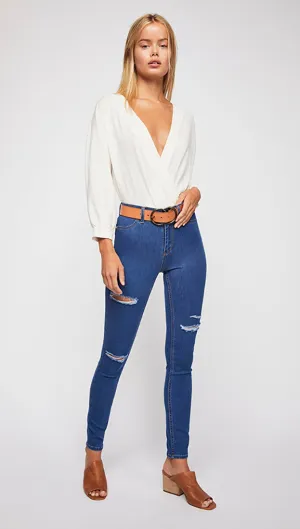 Free People Destroyed Long And Lean Jegging