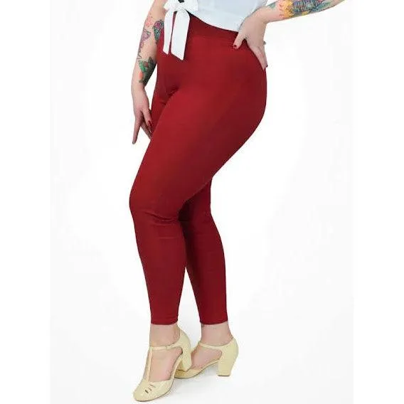 Hemet High Waist Pants in Burgundy