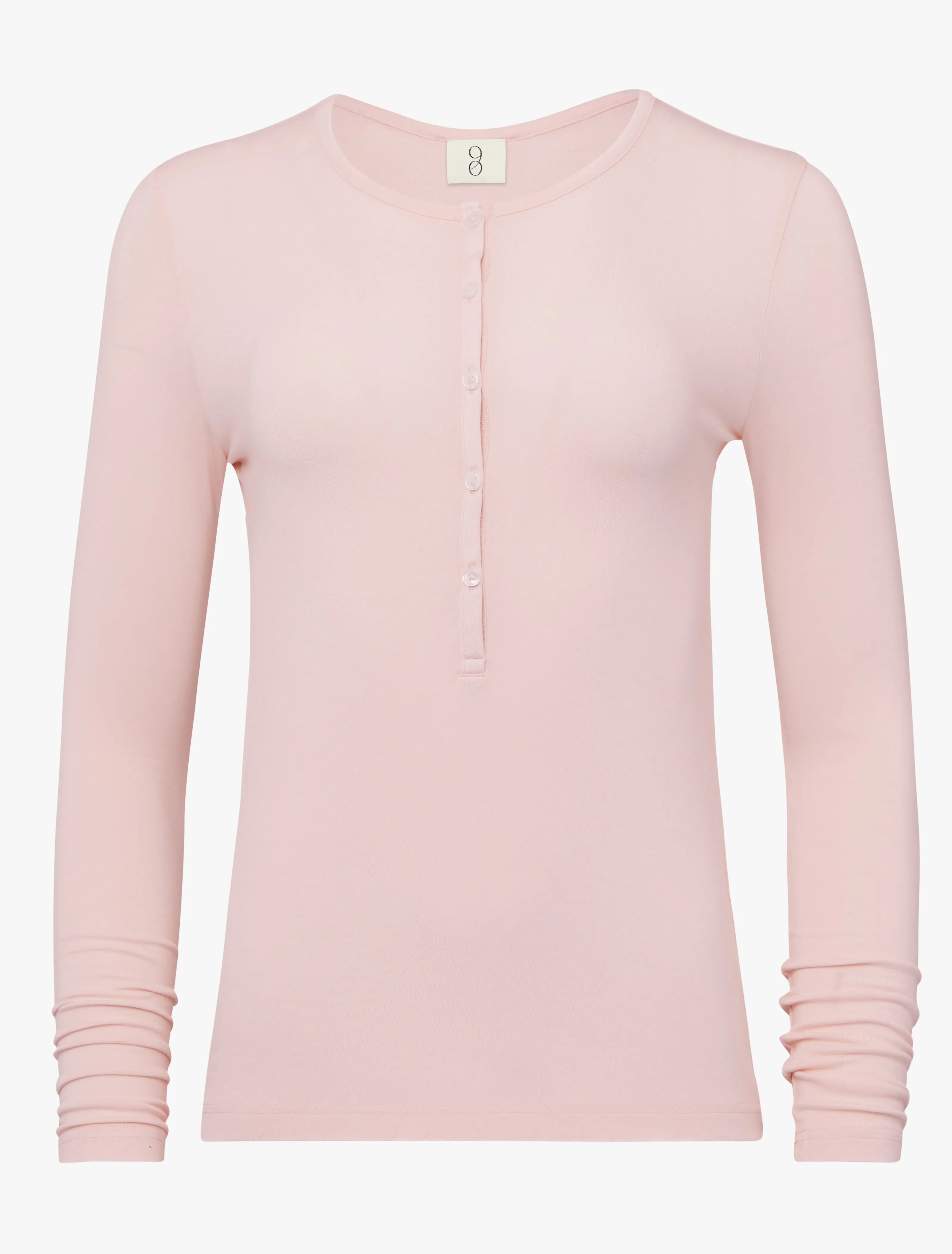 Henley Top in Petal Pink