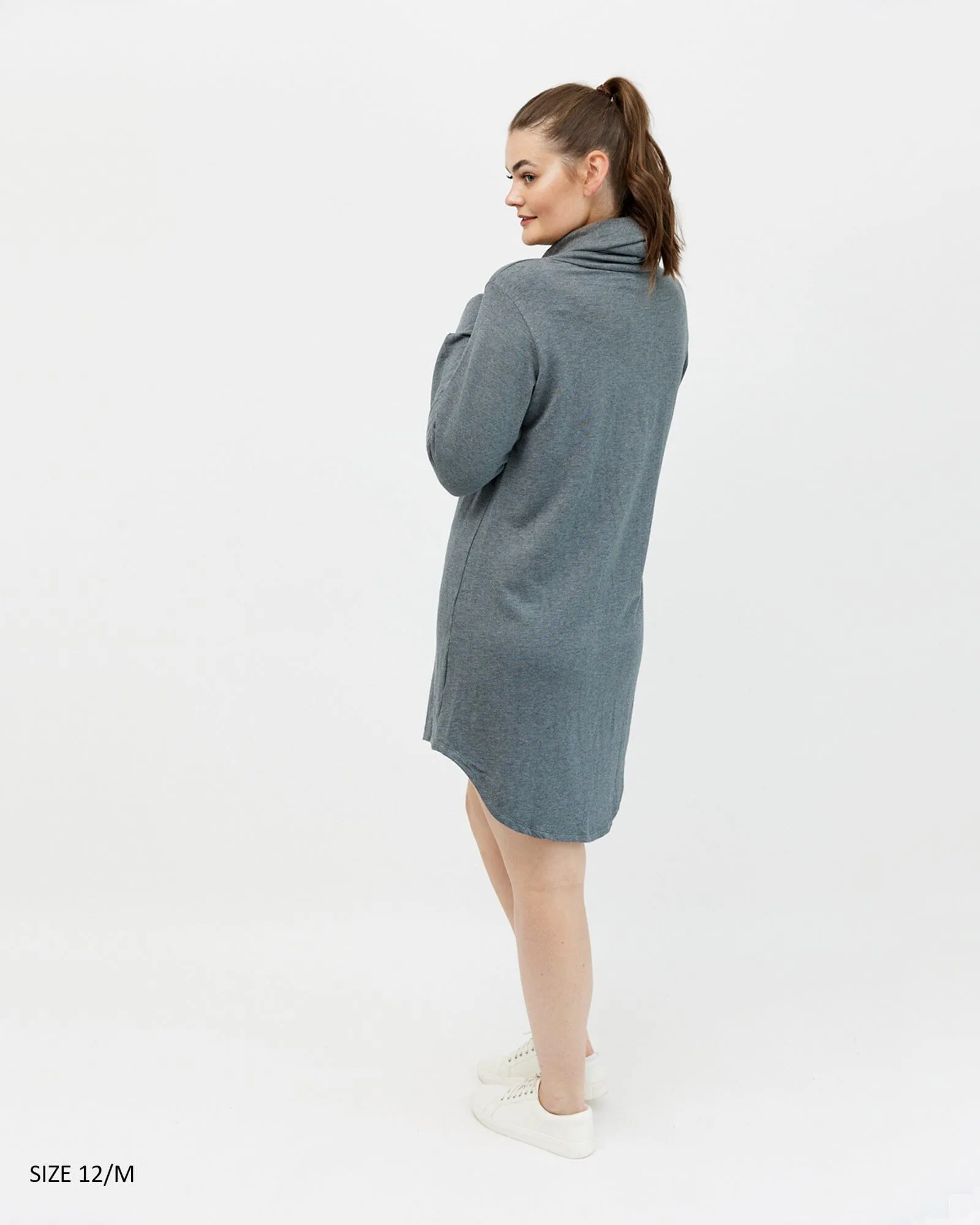 Isla cowl neck dress - charcoal grey