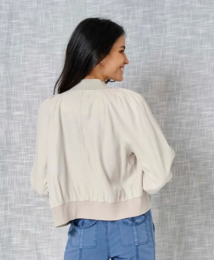 JOSIAH Twill Bomber Jacket in Wisteria