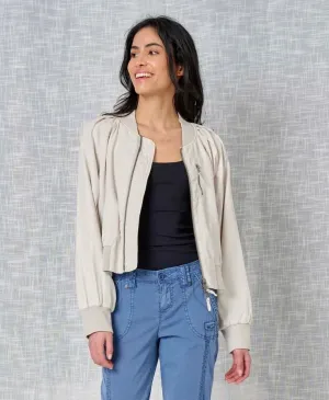 JOSIAH Twill Bomber Jacket in Wisteria