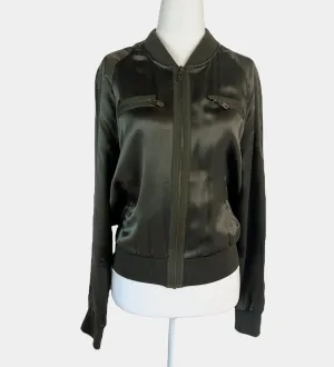 Kaki Silk Bomber - M