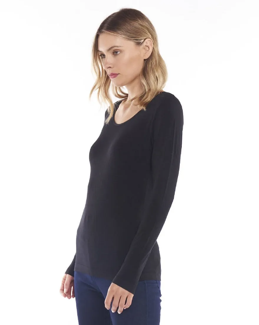 KELLI LONG SLEEVE TOP - BLACK