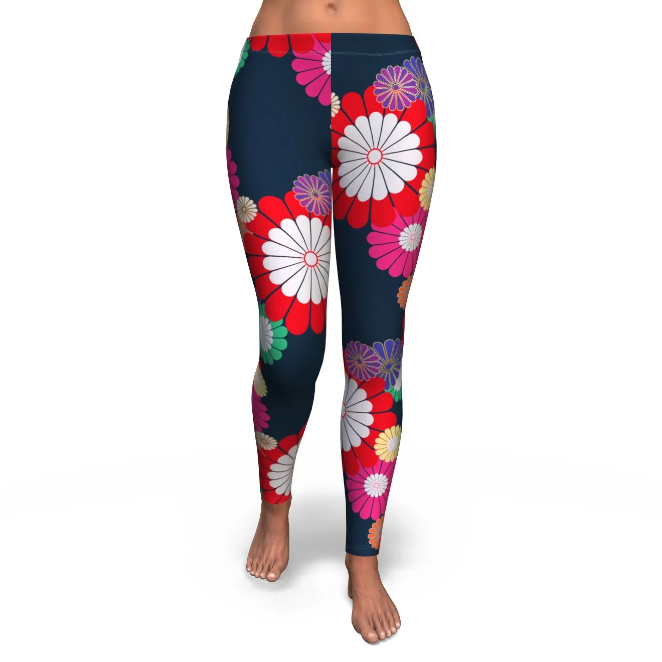 Kiku Floral Pattern Equil Leggings - Womens