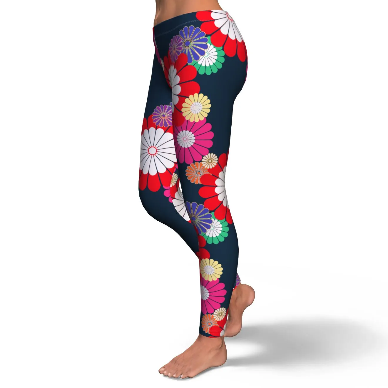 Kiku Floral Pattern Equil Leggings - Womens