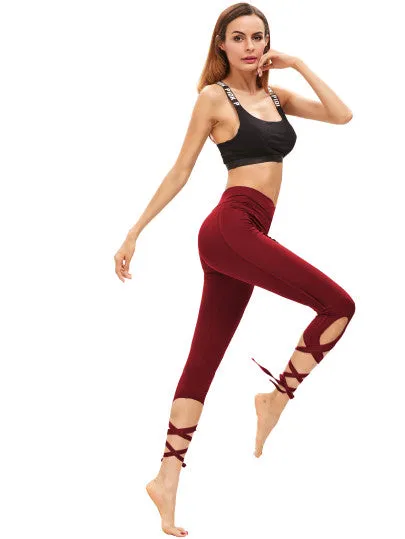 Lace up tie style leggings