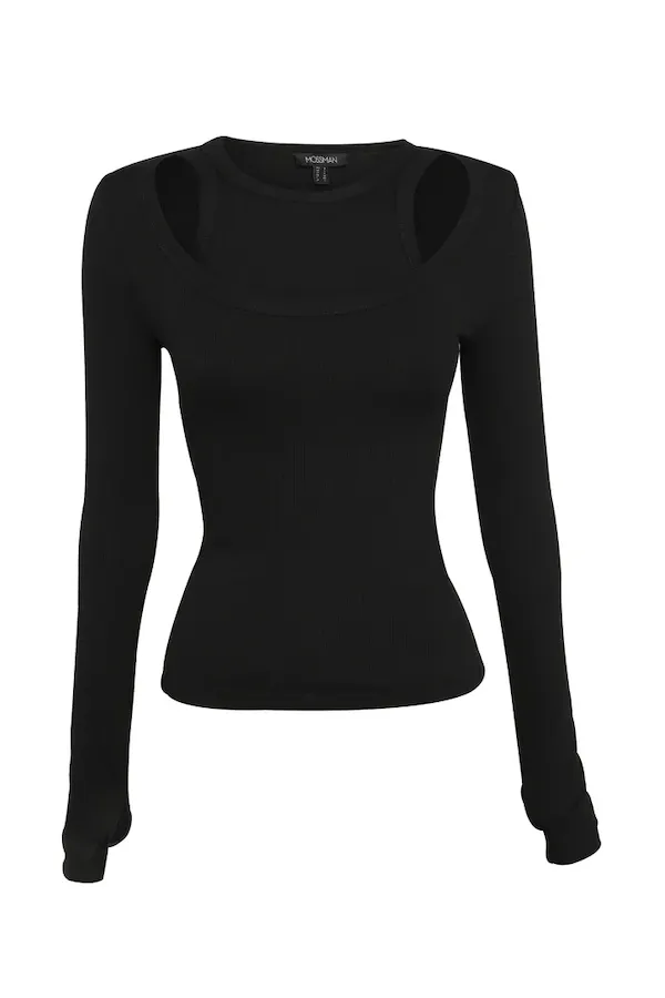 Laddered Top Black