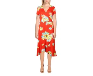 LAUREN RALPH LAUREN Women's Wrap/ Midi Floral Dress