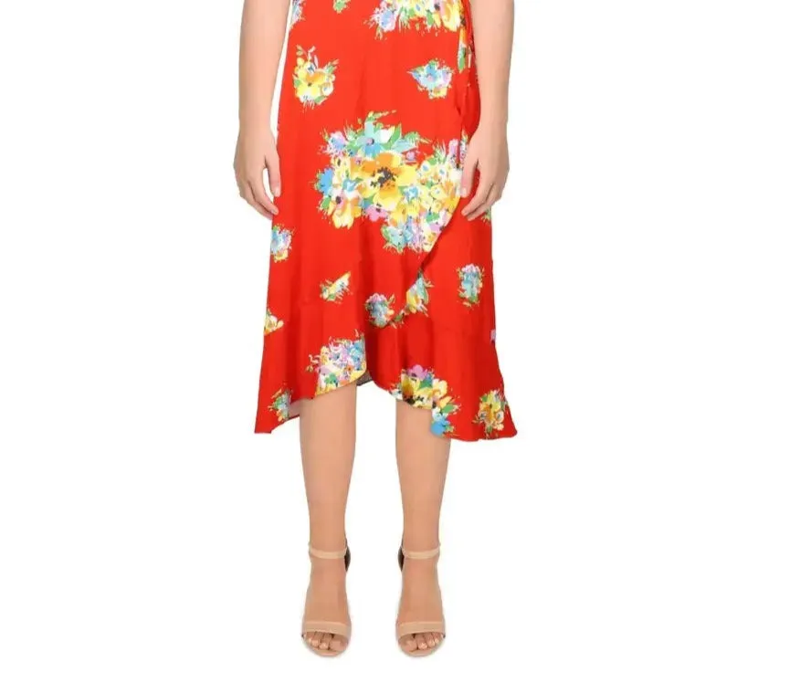 LAUREN RALPH LAUREN Women's Wrap/ Midi Floral Dress