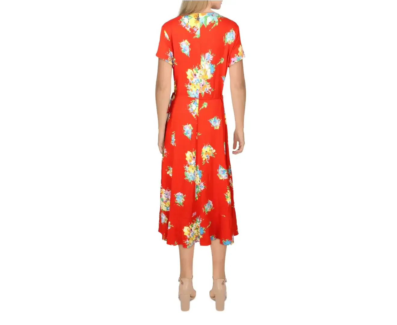 LAUREN RALPH LAUREN Women's Wrap/ Midi Floral Dress