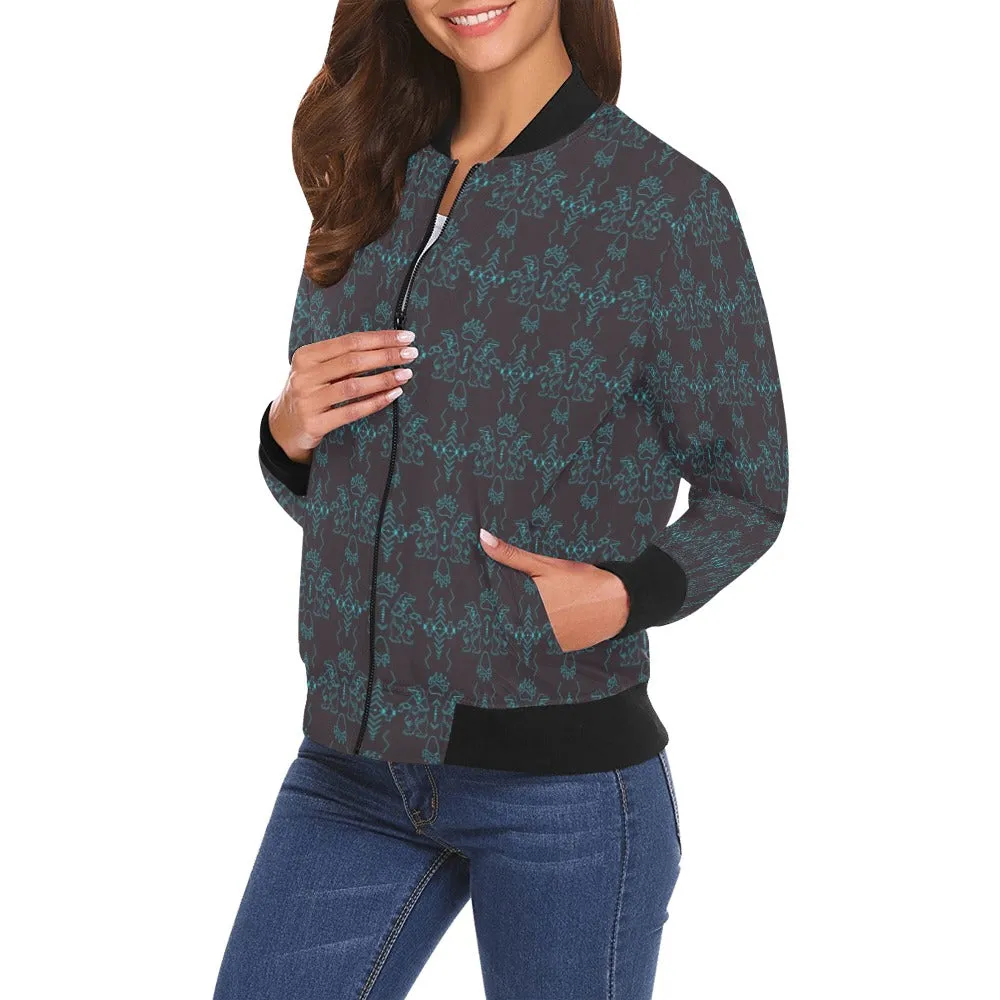 Ledger Bear Bomber Jacket for Women