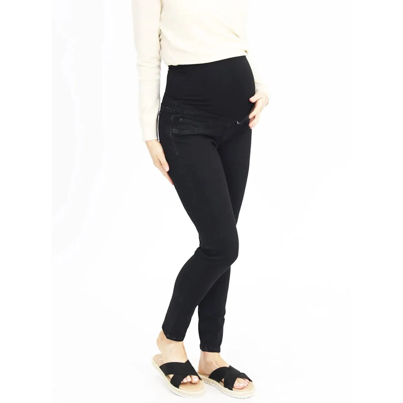 Maternity High Waist Denim Jeans - Black