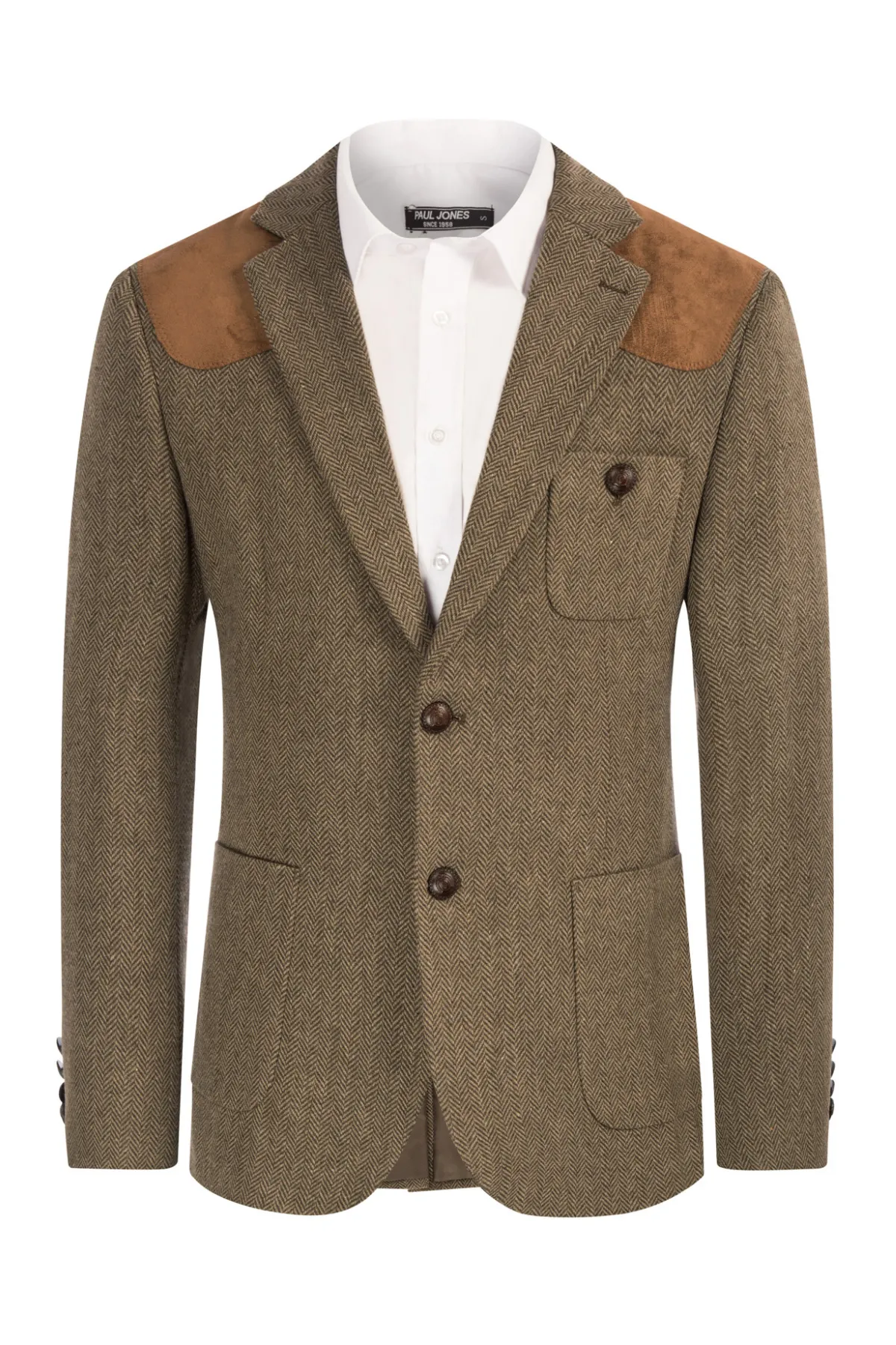 Mens British Wool Blend Suit Two Button Blazer Patchwork Tweed Sport Coats