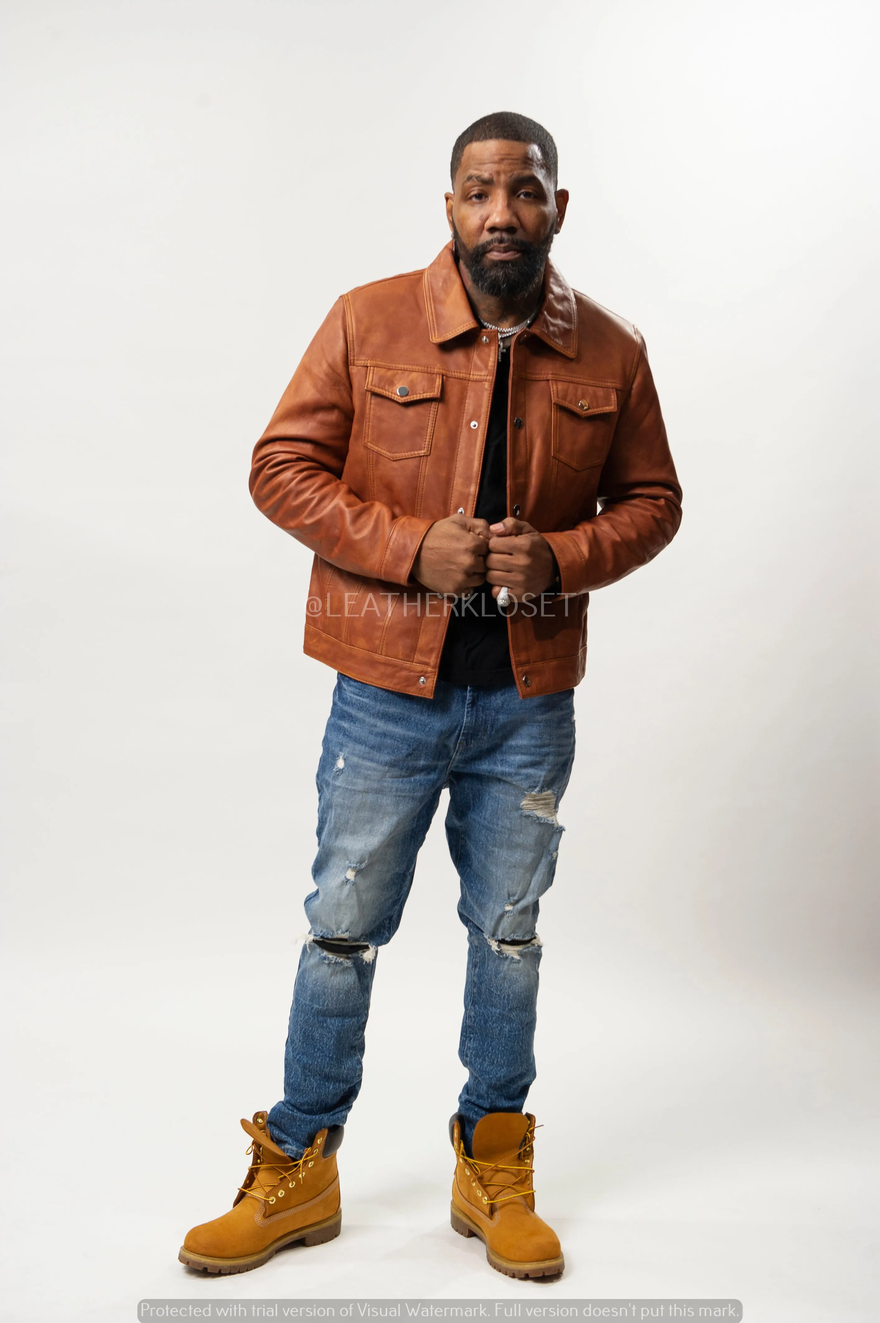 Men's Dylan Leather Jacket [Caramel Crunch]