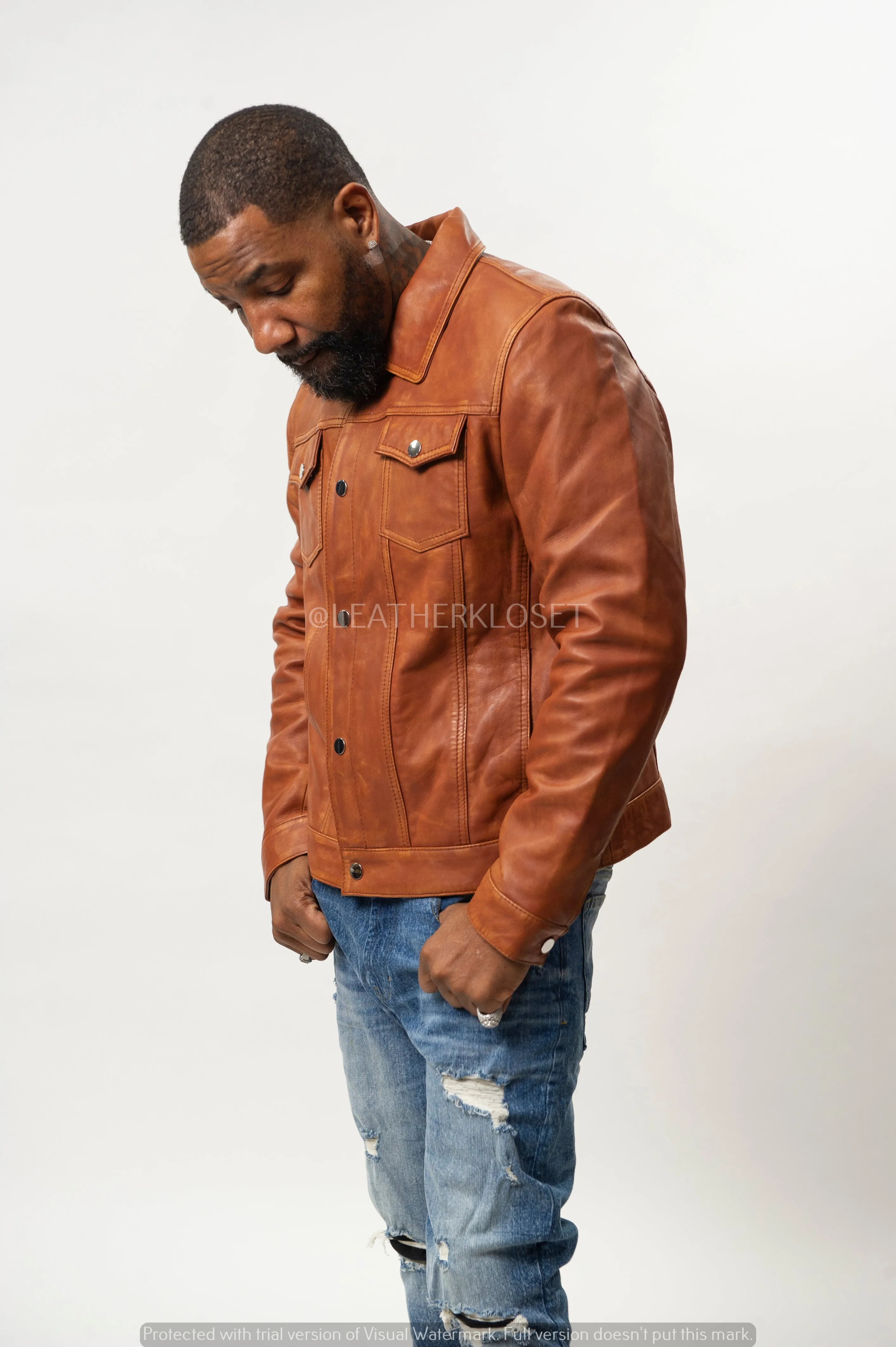 Men's Dylan Leather Jacket [Caramel Crunch]