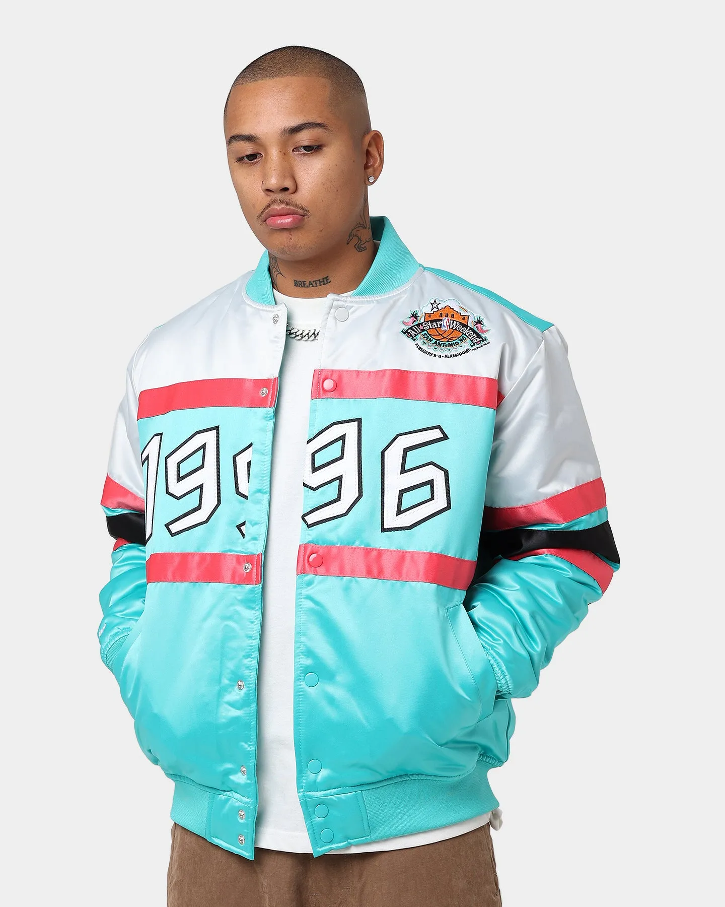 Mitchell & Ness All Star Game Heavy Satin Jacket Teal