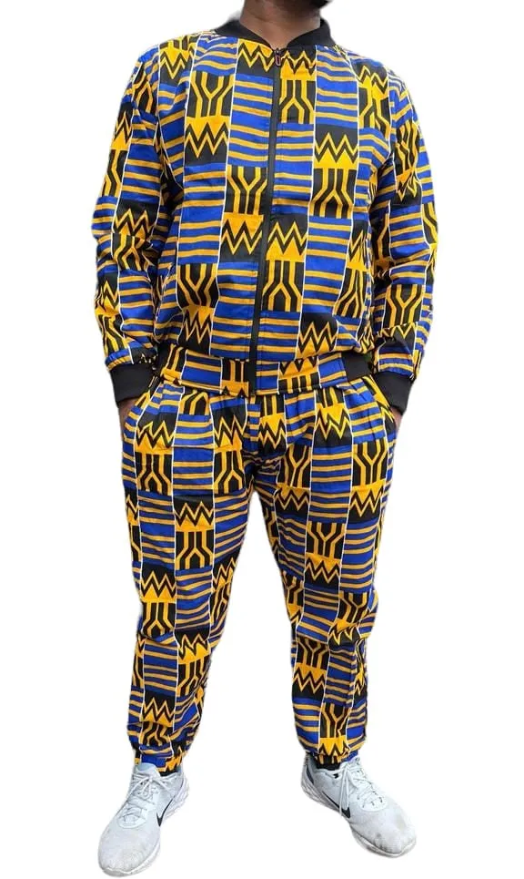 Multicolor African Print Tracksuit Mens Sweatshirt Joggers