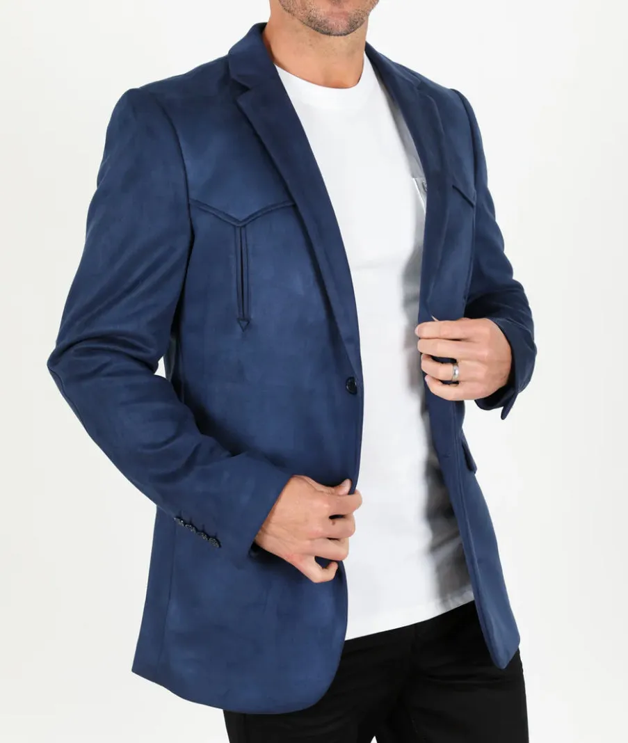 Navy Suede Blazer