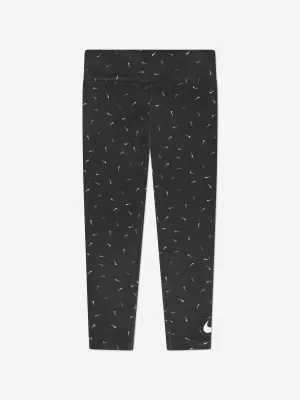 Nike Girls Swoosh Logo Leggings in Black