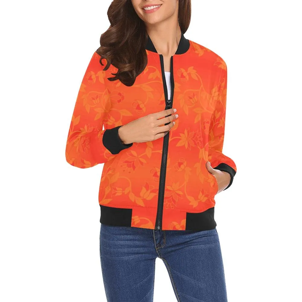 Orange Days Orange Feather Directions Bomber Jacket for Women