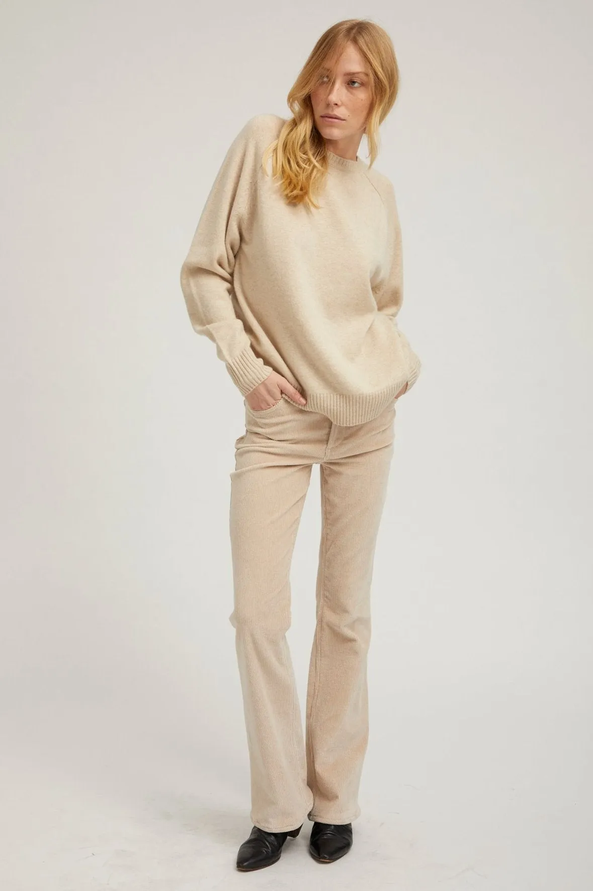 Oyster Cashmere Boyfriend Sweater