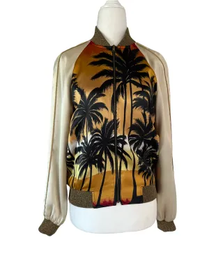 Palm Trees Silk Bomber - XS