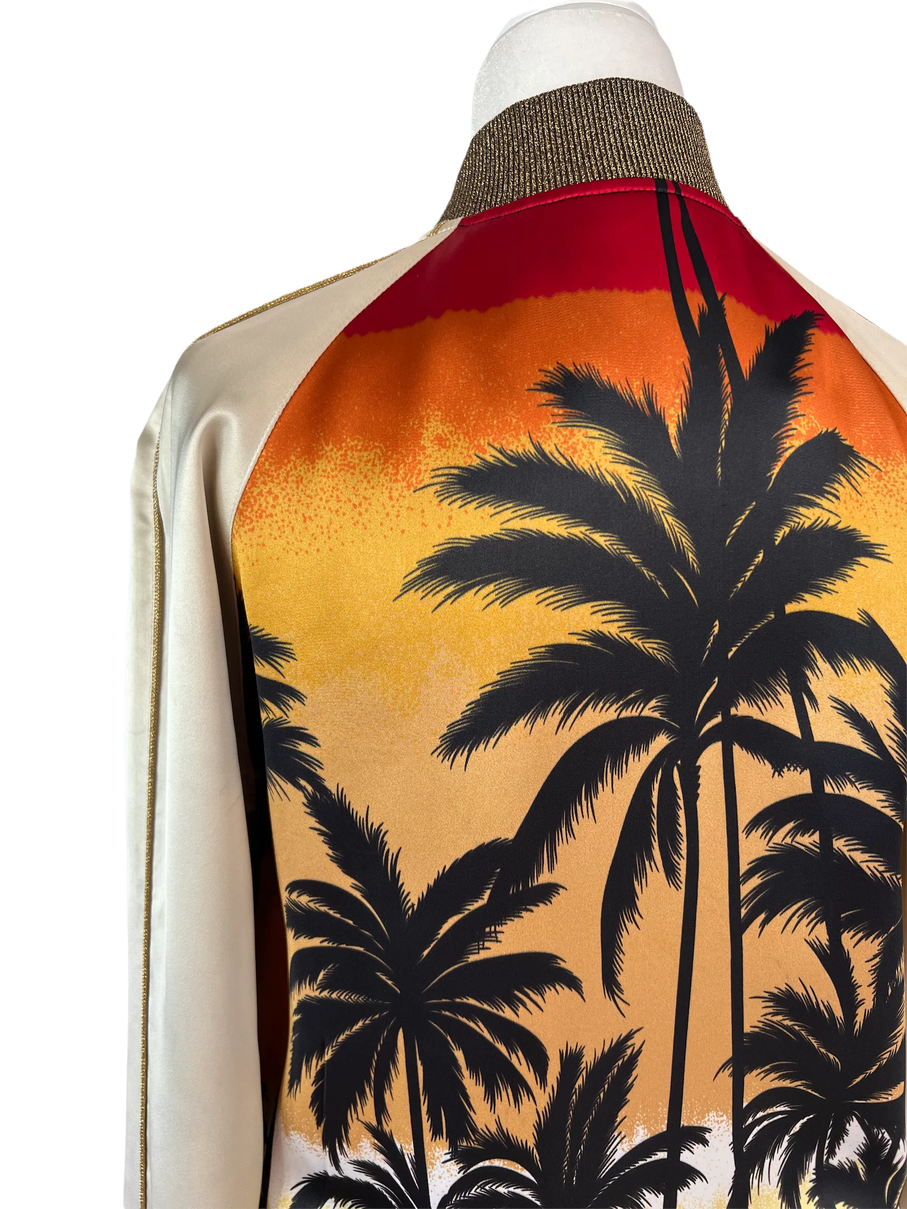 Palm Trees Silk Bomber - XS