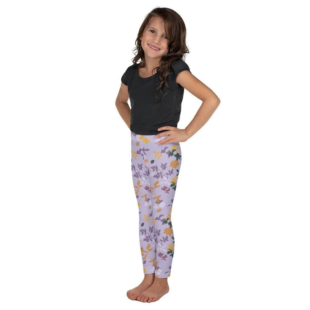 Purple Floral Kid's Leggings