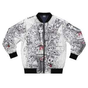 "Enchanting Alice in Wonderland Bomber Jacket"